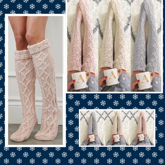 ✨SEXY CABLE KNIT OVER THE KNEE SOCKS 19” TO HEEL - Picture 10 of 11